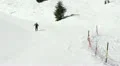 Landscape in the Mountains Alpine Many People Skiers Enjoy Skiing Mountain Slope HD Footage