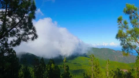 Landscape, mountains and clouds, Tenerife, Canary islands, time-lapse. 库存影片 43236331