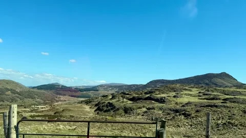 Landscape with mountains and clouds, view from the car, Ireland Stock-Footage 315435182