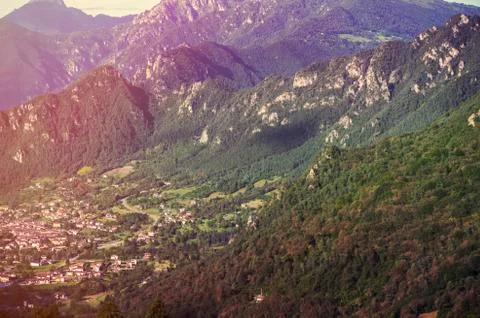 Landscape of Mountains and grass of South Tyrol Stock Photos