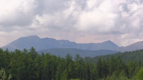 Landscape with mountains and river Stock Footage 80080645