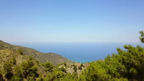 Landscape. Mountains and the sea. Island of Cyprus. Cedar Valley. Stock Footage