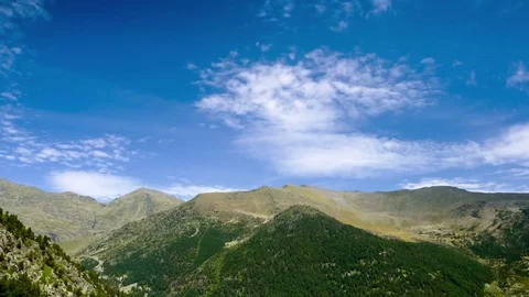 Landscape of mountains and sky with fast movement of clouds.Time Lapse Stock Footage 79651783