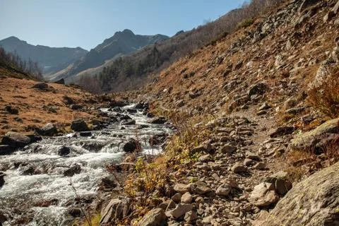 Landscape in the mountains of the Caucasus Stock Photos