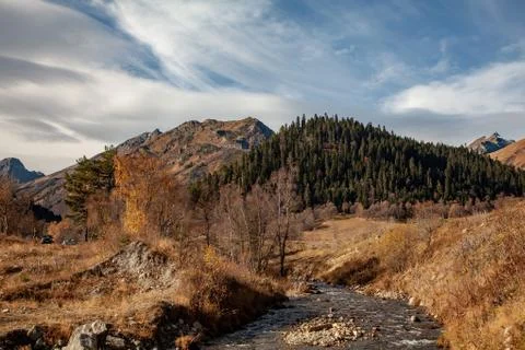 Landscape in the mountains of the Caucasus Stock Photos