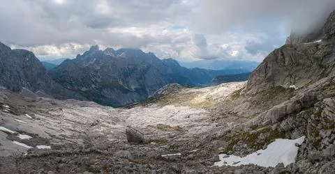 Landscape in the mountains, the Dachstein Mountains in the Alps in Austria Stock Photos
