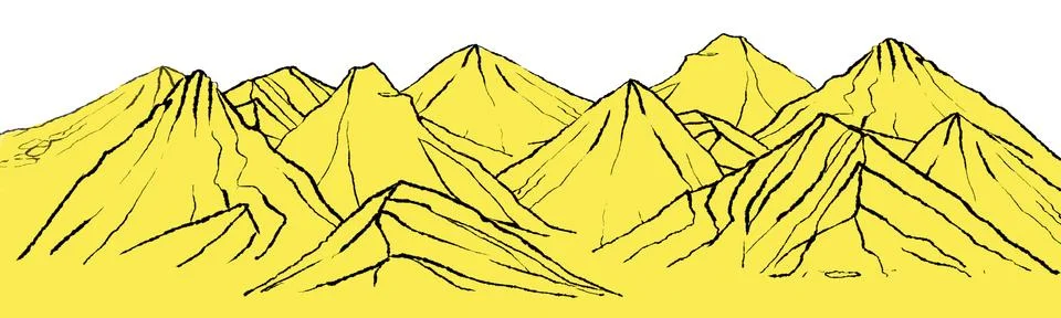 Landscape with mountains Stock Illustration