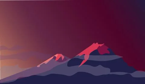 Landscape of mountains Stock Illustration
