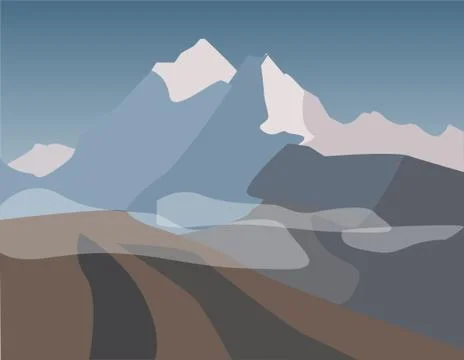 Landscape of mountains Illustrazione stock