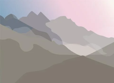 Landscape of mountains Stock Illustration