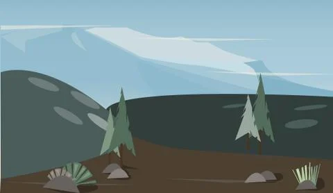 Landscape of mountains Stock Illustration