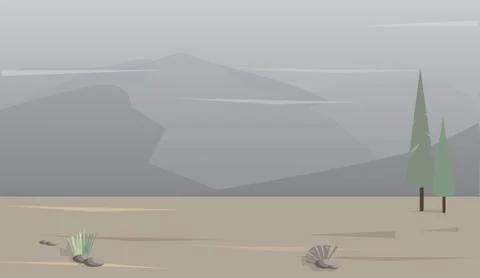 Landscape of mountains Illustrazione stock