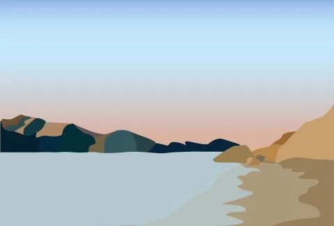 Landscape of mountains イラスト素材