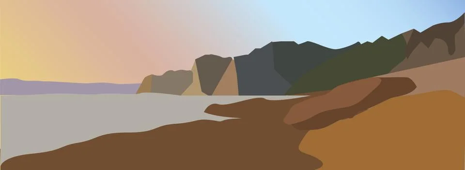 Landscape of mountains Stock Illustration