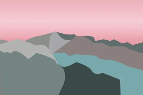 Landscape of mountains Stock Illustration