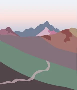 Landscape of mountains Illustrazione stock