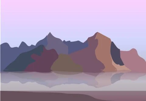 Landscape of mountains Stock Illustration