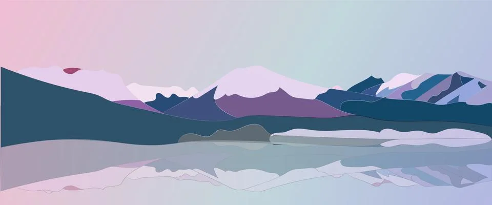 Landscape of mountains Stock Illustration
