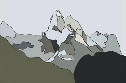 Landscape of mountains Stock Illustration