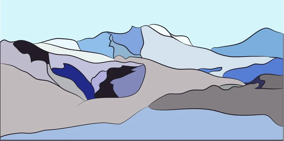 Landscape of mountains Stock Illustration