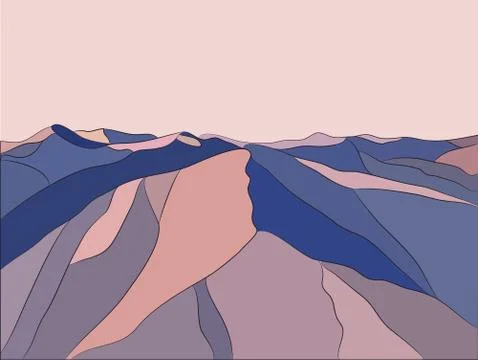 Landscape of mountains Illustrazione stock
