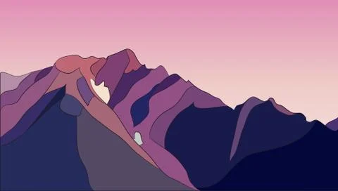 Landscape of mountains Stock Illustration