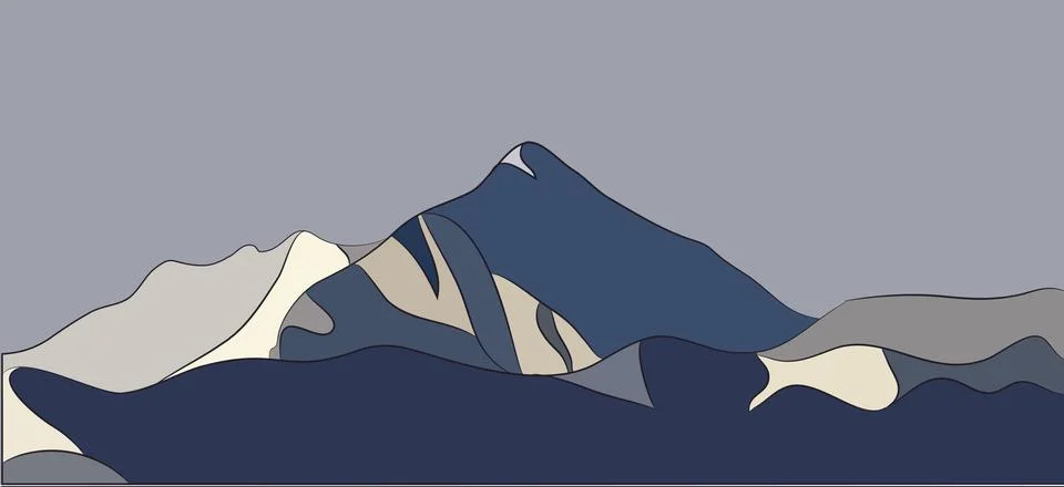 Landscape of mountains Stock Illustration