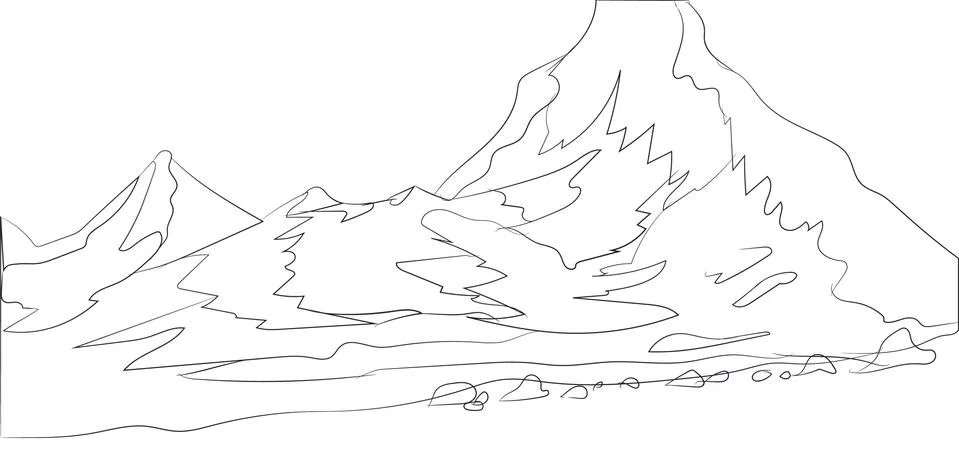 Landscape mountains, lines, vector 스톡 일러스트