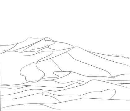 Landscape mountains, lines, vector Illustrazione stock