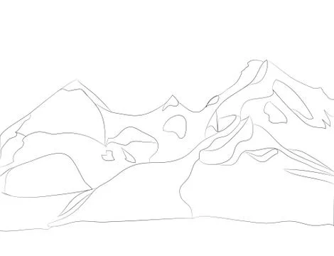 Landscape mountains, lines, vector Illustrazione stock