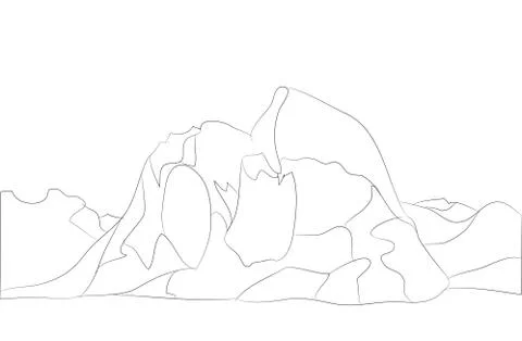Landscape mountains, lines, vector Illustrazione stock