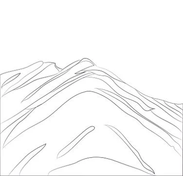 Landscape mountains, lines, vector Illustrazione stock