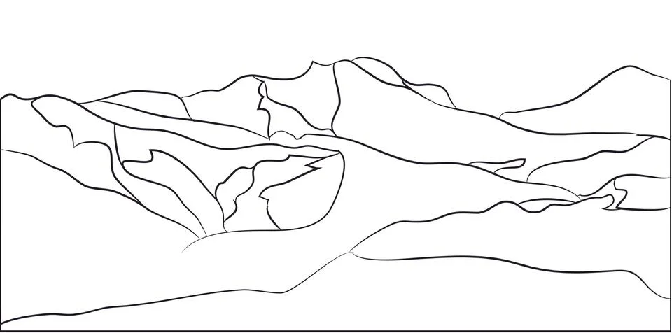 Landscape mountains, lines, vector Illustrazione stock
