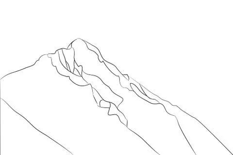 Landscape mountains, lines, vector Illustrazione stock