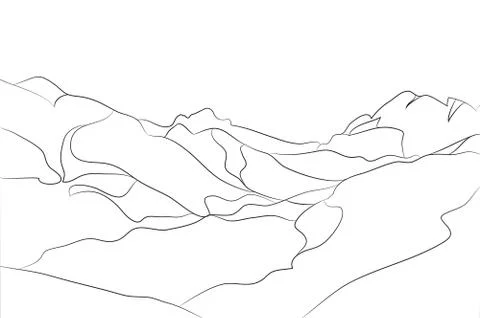 Landscape mountains, lines, vector Illustrazione stock