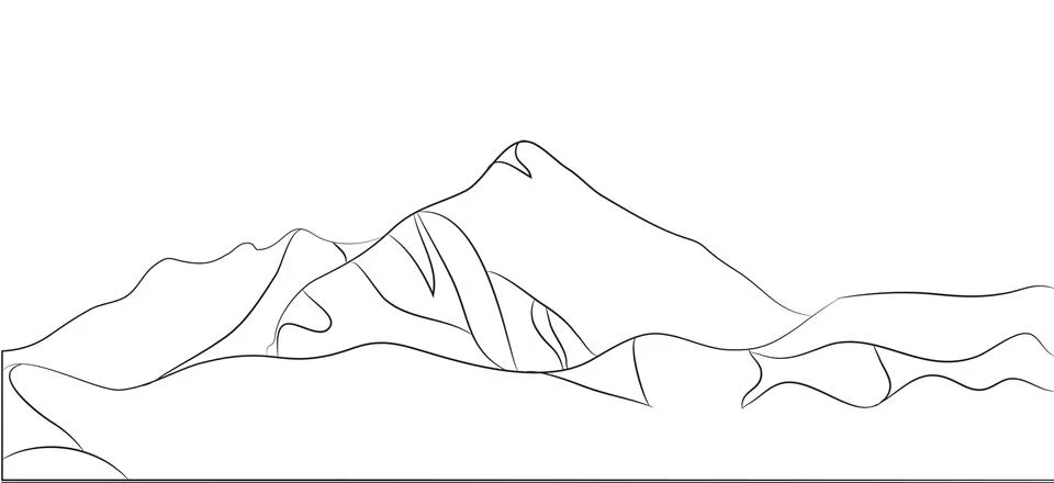 Landscape mountains, lines, vector Illustrazione stock