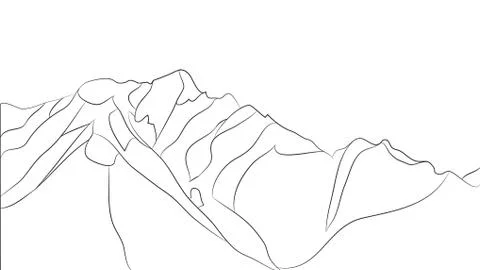 Landscape mountains, lines, vector 스톡 일러스트