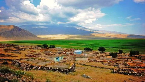 The landscape with mountains panoramic view Foto stock