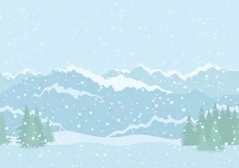 Landscape, mountains, seamless Stock Illustration