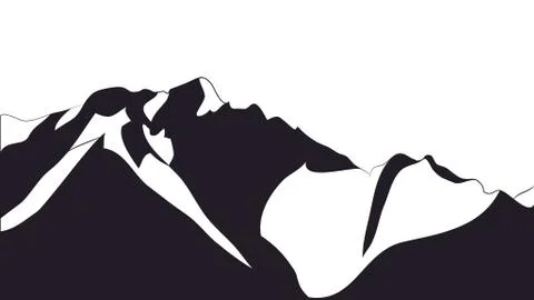 Landscape mountains, silhouette, vector Illustrazione stock