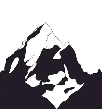 Landscape mountains, silhouette, vector Illustrazione stock