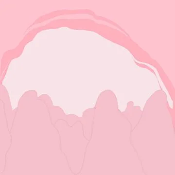 Landscape, mountains, sky, rainbow, clouds, yellow, purple,pink,blue, brown back Stock Illustration