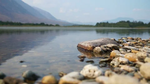 Landscape with mountains trees and a river Stock Footage 29519722