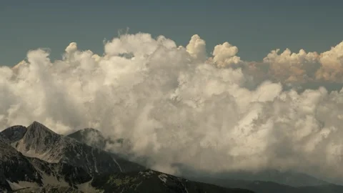 Landscape with moving clouds in Pirin mountain, Bulgaria. Stock Footage 327169065