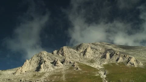 Landscape with moving clouds in Pirin mountain, Bulgaria. Stock Footage 327169069