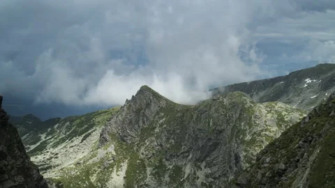 Landscape with moving clouds in Rila mountain, time lapse. Stock Footage 239026026