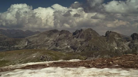 Landscape with moving clouds in Rila mountain, time lapse. Stock Footage 327168992