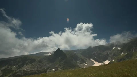 Landscape with moving clouds in Rila mountain, time lapse. Stock Footage 327169151