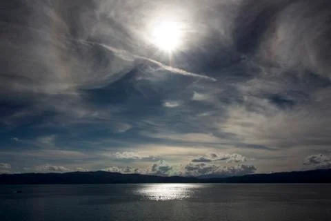 Landscape of a mystically cloudy sky. Stock Photos