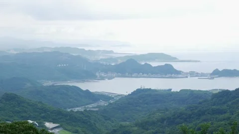 Landscape natural mountain range view for nature background with ocean sea .. Stock Footage 267716637